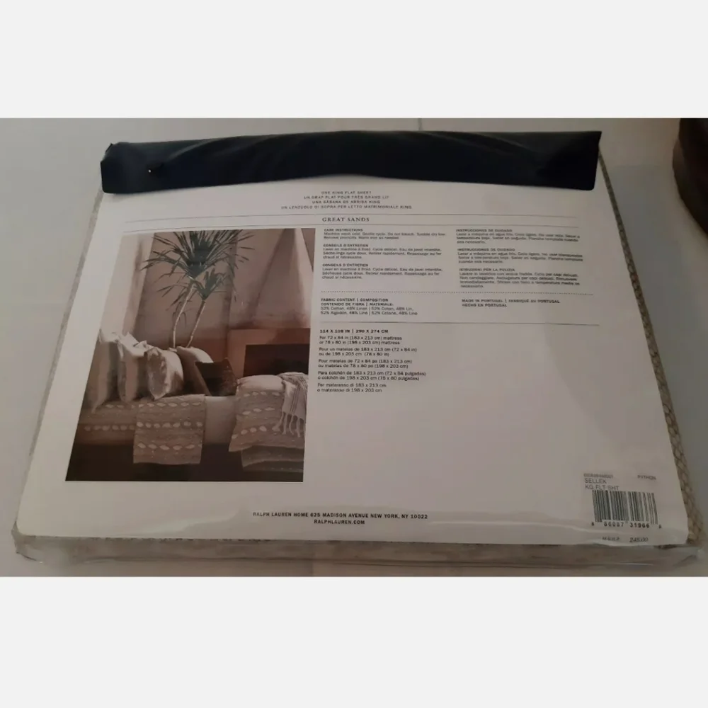 RALPH LAUREN SELLEK King Flat Sheet PYTHON Great Sands Collection MSRP$245 - Picture 4 of 8